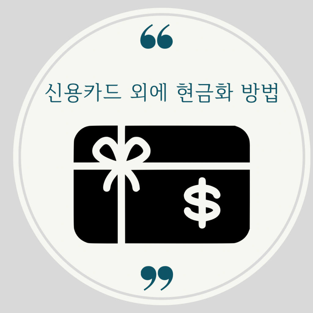 신용카드 현금화 이외 방법